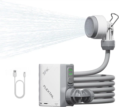 Портативний туристичний душ Flextail Tiny Shower з акумуляторним насосом 2500 мАг, IPX7, для кемпінгу, дачі, подорожей та автомобіля