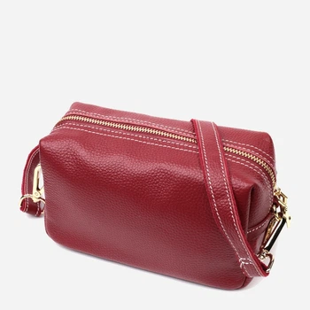 Сумка кросс боди через плечо женская из натуральная кожи Vintage leather-22274 Бордовая