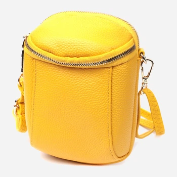 Сумка кросс боді через плече жіноча з натуральної шкіри Vintage leather-22342 Жовта