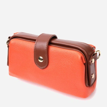 Сумка кросс боди через плечо женская из натуральная кожи Vintage leather-22424 Оранжевая