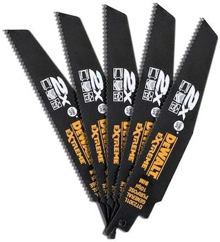 Zestaw brzeszczotów do piły szablastej DeWalt Extreme 2X Long Life BIM 152 mm 5 szt (DT2301L-QZ)