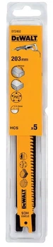 Zestaw brzeszczotów do piły szablastej DeWalt HCS do drewna 203 mm 5 szt (DT2402-QZ)