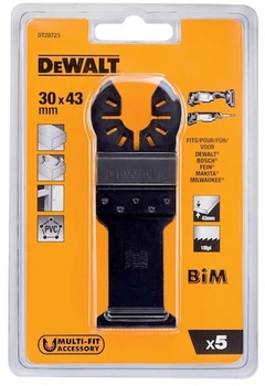 Zestaw brzeszczotów do multinarzędzia DeWalt BIM 30 x 43 mm 5 szt (DT20723-QZ)