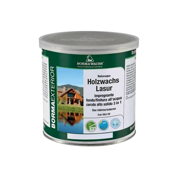 Лазур воскова на водній основі Borma Wachs Naturaqua Holzwachs Lasur 100мл (розлив) темний горіх 63