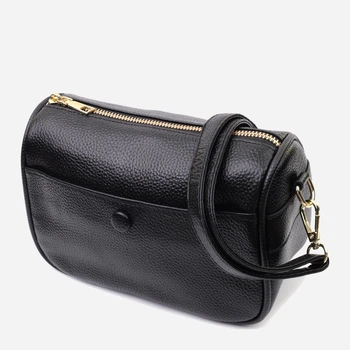 Сумка кросс боді через плече жіноча з натуральної шкіри Vintage leather-22590 Чорна