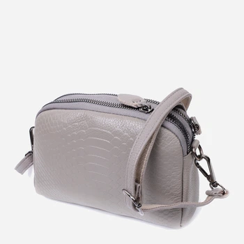 Сумка кросс боді через плече жіноча з натуральної шкіри Vintage leather-22801 Сіра