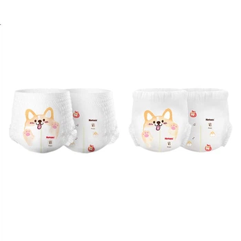 Мягкие милые подгузники-трусики Huggies с изображением корги, размер XXXL, 24 штуки (для детей от 17 кг), мягкие и липкие.