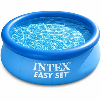 Надувной бассейн Intex Easy Set 244×76 см, круглый, 2419 л, семейный бассейн для дачи и двора