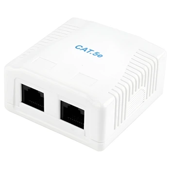 Розетка Cablexpert (NCAC-2U5E-01) 2хRJ-45, Cat5Е, внешняя, белый
