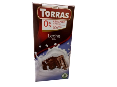 Молочний шоколад Torras без цукру та глютену 75 г (8410342005595)