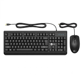 Lenovo MK001 комплект клавиатура + мышь проводная USB черная