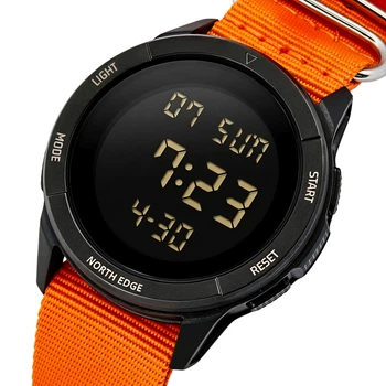 Чоловічий спортивний водостійкий тактичний годинник North Edge Terrax Special Orange
