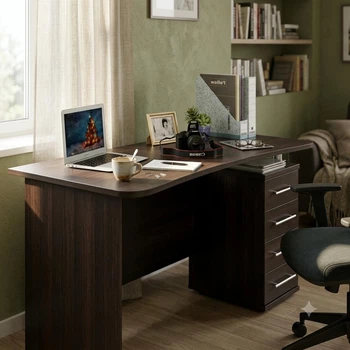 Стол для компьютера XDesk-105 с 4 ящиками, тумбой ЛДСП 135×60×75 см