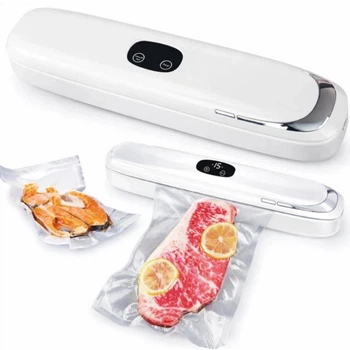 Вакуумный упаковщик для продуктов Vacuum Sealer MK 801 90 Вт бытовой вакууматор 10 пакетов белый
