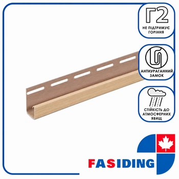 Планка сайдинга ПВХ FaSiding J-trim Миндаль 3.66 м