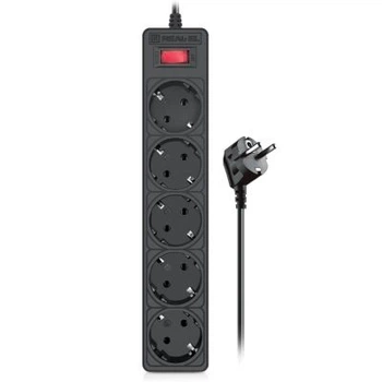 Мережевий фільтр живлення REAL-EL RS-Protect 505, 3m, black (EL122300045)