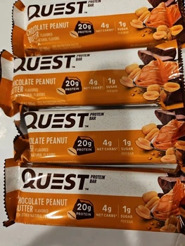 Набор батончиков с протеином Quest Nutrition Chocolate Peanut Butter с шоколадом и арахисовым маслом 4 шт по 60 г