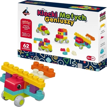 Klocki konstrukcyjne Askato małych geniuszy 62 elementy 125190 (6901440125190)