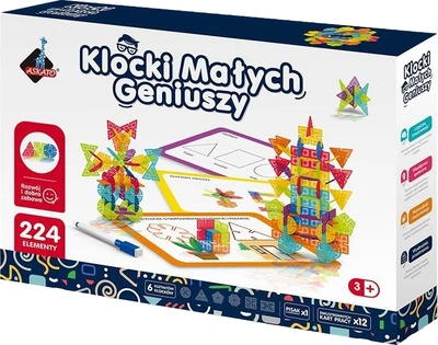 Klocki konstrukcyjne Askato małych geniuszy 224 elementy 125213 (6901440125213)