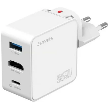 Дорожное зарядное устройство 4smarts Flex Adapter Hub 65W GaN USB-C/USB-A/HDMI White (541711)