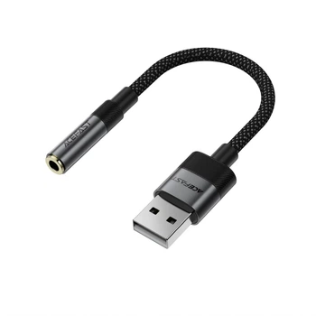 Адаптер Acefast J13 USB-A на mini jack 3.5 mm Black (6974316285298)