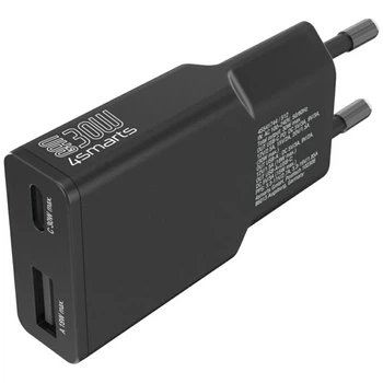 Ładowarka 4smarts FlatPlug Duos 30 W GaN USB-C/USB-A Black (4252011913381)