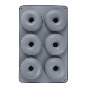 Силіконова форма для пончиків Donuts R34954 на 6 комірок, 27.8 × 17.7 см, сіра