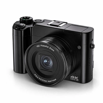 Цифрова камера DC218 Чорна 4K 64 МП 13 МП CMOS Автофокус 16× цифровий зум IPS-дисплей 2.8" TF до 128 ГБ