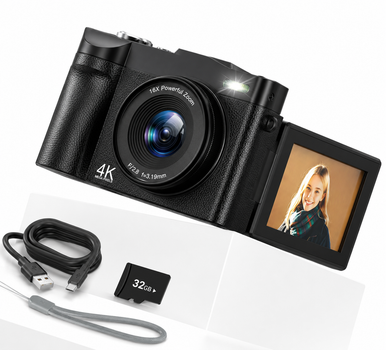 Фотоапарат цифровий DC03 4K 50MP з поворотним екраном 2.8" 180° 16x цифровим зумом USB-C