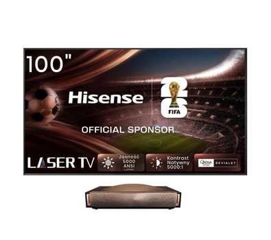 Проектор для домашнього кінотеатру Hisense 100L9Q 4K UHD Лазер Wi-Fi Bluetooth AirPlay VIDAA OS з екраном 100"
