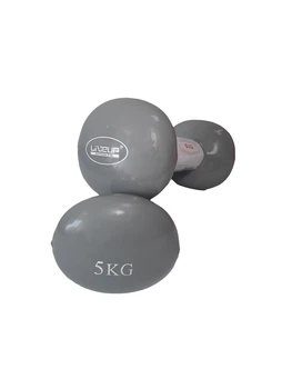 Гантели виниловые пары Vinyl Dumbbell Egg Head серый 2х5кг (LS2001-5)