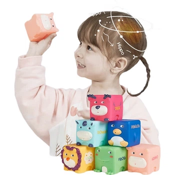Конструктор Babycare Baby мягкий для младенцев 0-1 год, игрушки-кусалки, 6 шт