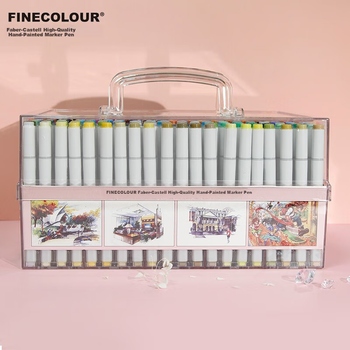 Маркеры FINECOLOUR с мягкими наконечниками для рисования в стиле аниме, стандартные, 120 цветов, стандартные для экзаменов по искусству и стандартные для первого поколения, акварельные маркеры для эскизов.