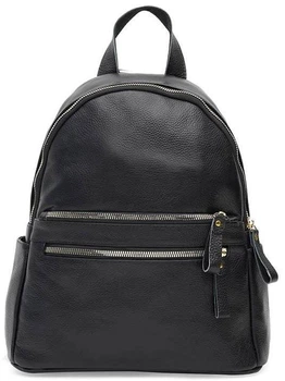 Женский кожаный рюкзак Borsa Leather из натуральной кожи черный городской для работы, прогулок и повседневного использования 70151
