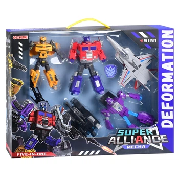 Игровой набор фигурок роботы-трансформеры Super Alliance Mecha 5в1 (K-1886)