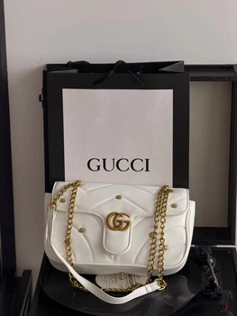 Женская сумка Gucci GG Marmont Small shoulder bag белая