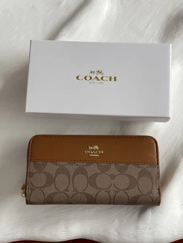 Кошелек Coach Signature Accordion Zip Wallet 938191 бежевый