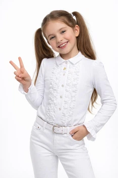 Блуза трикотажная для девочки Smil 114518 белая 134