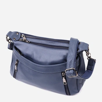 Сумка кросс боді через плече жіноча з натуральної шкіри Vintage leather-23019 Синя