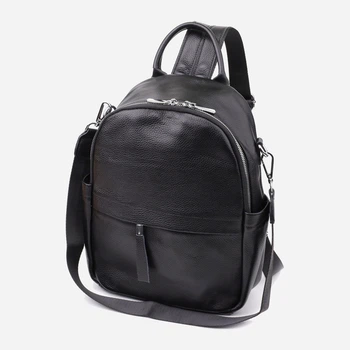 Сумка-рюкзак женская из натуральной кожи 9 л вмещает формат А4 Vintage leather-23060 Черный