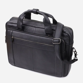 Сумка портфель чоловіча з натуральної шкіри Vintage leather-23042 Чорна