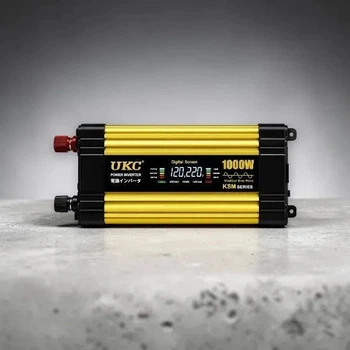 Перетворювач напруги KSM 1000W 12V LCD + 2 USB, автомобільний інвертор 12В 220В з дисплеєм
