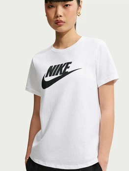 Футболка хлопковая женская Nike Club Tee DX7906-100 S Белая с принтом (0196154000543)