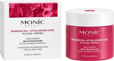 Крем для обличчя Monic Beauty All-in-One Formula з олією мануки та гіалуроновою кислотою 50 мл (5061010293184)