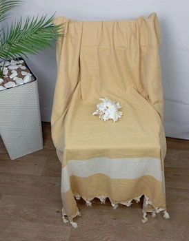 Рушник пляжний пештемаль MT 100х180 Mustard