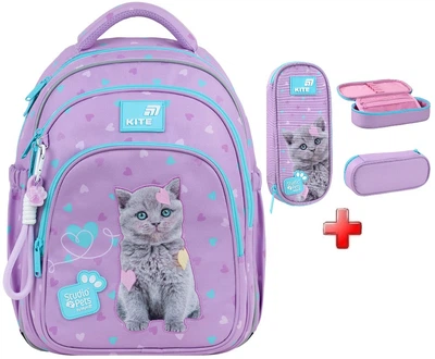 Шкільний рюкзак Kite Studio Pets SP26-763S подарунок пенал зовнішні габарити 37x27,5х12,5