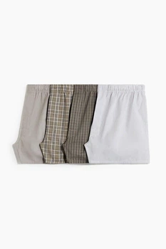 Набір сімейні боксери H&M 100% бавовна розмір M khaki green\checked 0237