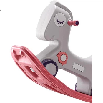 Качалка Babycare детская 4 в 1 с каруселью, синяя