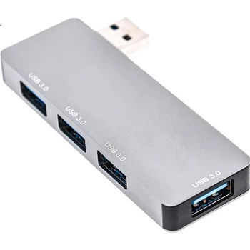 Док-станція розширення Youlianxing Full USB 3.0 з 4 портами на лівому боці, розгалужувач-хаб прямого підключення для ноутбуків та настільних комп'ютерів Apple, Huawei, сумісний з USB-накопичувачами та мишею