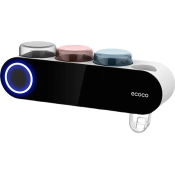 Стійка для стерилізації зубних щіток Ecoco, настінна електрична зубна щітка, розумна УФ-стерилізація, чашка для полоскання рота з носиком, дозатор для зубної пасти, сірий колір